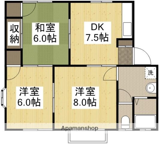 コーポさくら Ⅰ(3DK/2階)の間取り写真