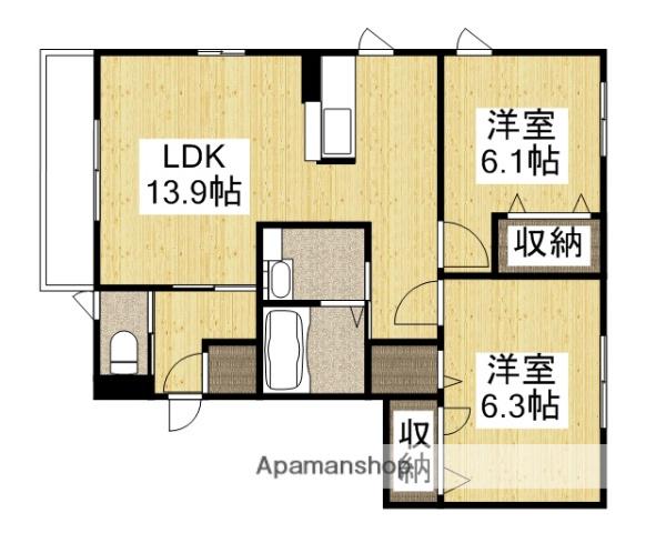 エフィカス(2LDK/2階)の間取り写真