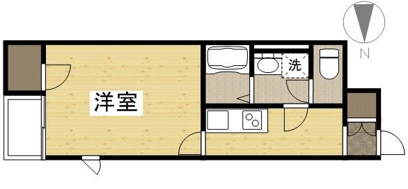 レオネクストよねぐらⅢ(1K/1階)の間取り写真