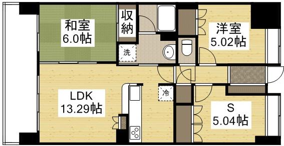 アルファステイツ清心(2SLDK/5階)の間取り写真