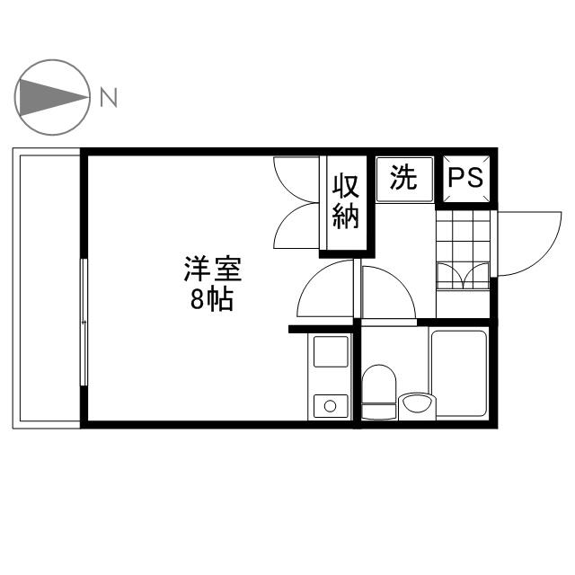 ダイアパレス野田屋町(ワンルーム/5階)の間取り写真