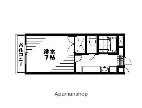 ツインズ土田A(1K/3階)の間取り写真