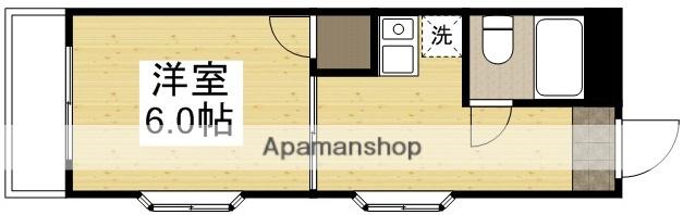 平成マンション(1K/3階)の間取り写真