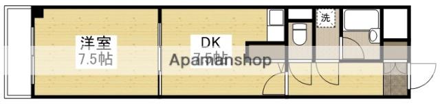 ライオンズマンション倉敷松島(1DK/2階)の間取り写真