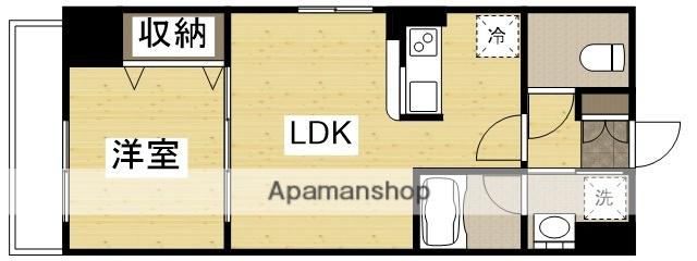 WILLDO岡山大供(1LDK/6階)の間取り写真