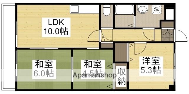 ネクスト倉田 東館(3LDK/6階)の間取り写真