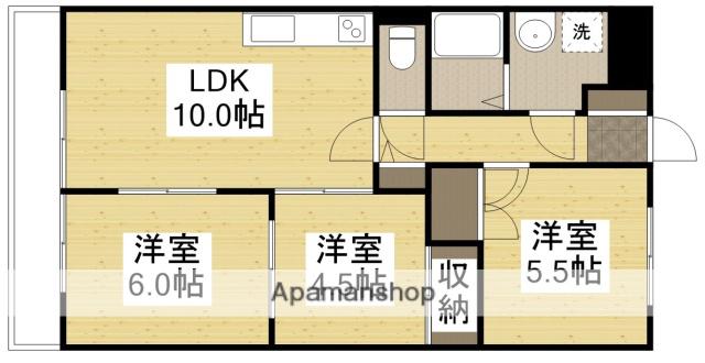 ネクスト倉田 東館(3LDK/7階)の間取り写真