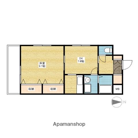 シュバリエブラン壱番館(1DK/1階)の間取り写真