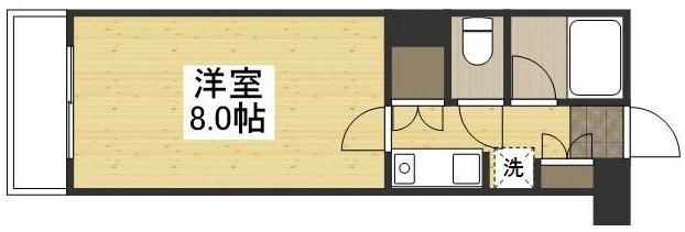 イマージュ・シャトー(1K/8階)の間取り写真