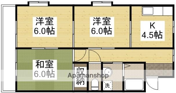 リバティ安原Ⅱ(3K/1階)の間取り写真