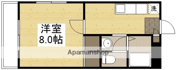 サウスウィンド山本Ⅰ(1K/3階)の間取り写真