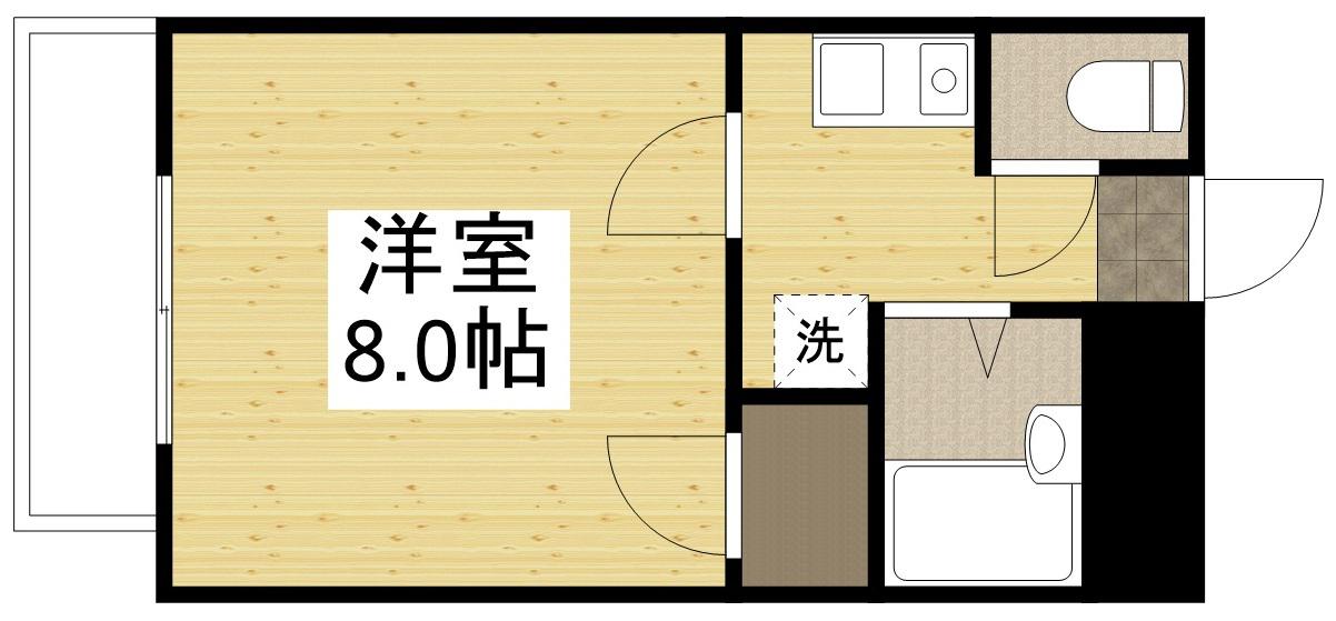 グランビア学南町(1K/3階)の間取り写真