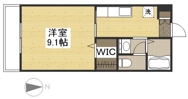 フィネスエトワール(1K/1階)の間取り写真