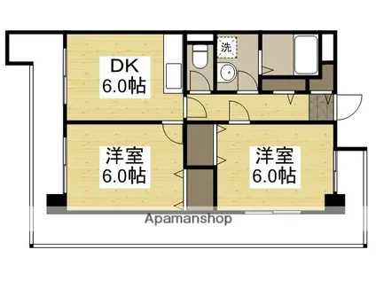 アビタ山本・岡山(2DK/5階)の間取り写真