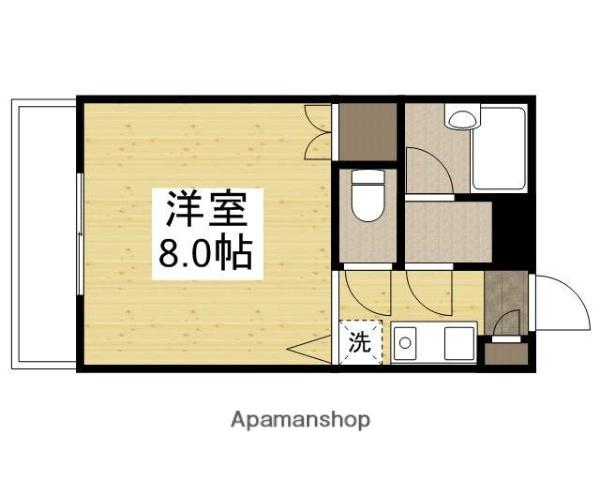 プリメゾン岡山南方(1K/3階)の間取り写真