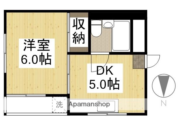 メゾン富士岡山(1DK/3階)の間取り写真