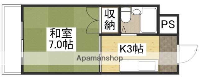 富田町共同ビル(1K/3階)の間取り写真