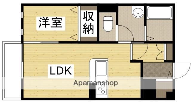 フラッツァ水江A棟(1LDK/2階)の間取り写真