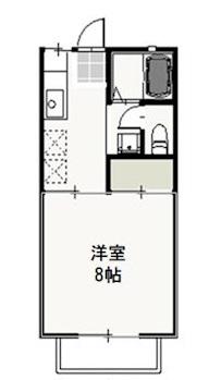 コーポ・レーベンB(1K/2階)の間取り写真