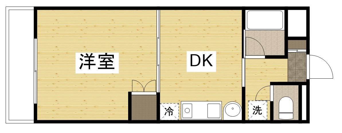 サンシャイン平田(1DK/3階)の間取り写真