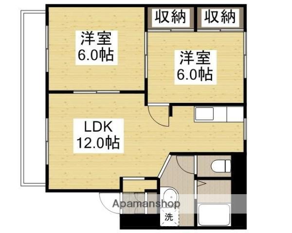 PALAZZO UNO(2LDK/1階)の間取り写真