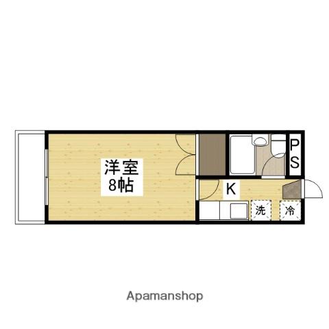 コーポ原(1K/4階)の間取り写真