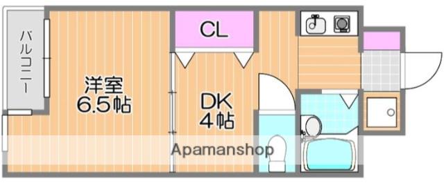 サーパス大供(1K/4階)の間取り写真