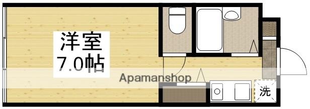 衣笠ビル(ワンルーム/1階)の間取り写真