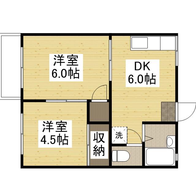 コーポラスすみれ(2DK/1階)の間取り写真