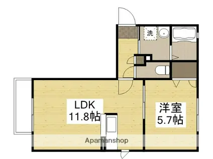 シャーメゾンプロスペリーテ平島A棟(1LDK/2階)の間取り写真