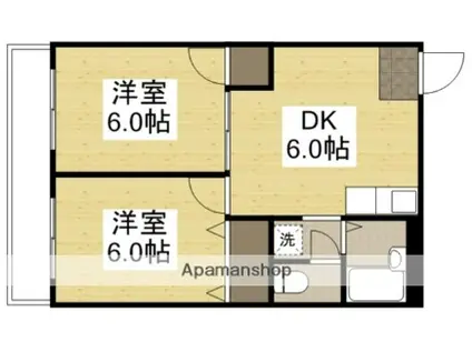 吉原山崎マンション(2DK/4階)の間取り写真