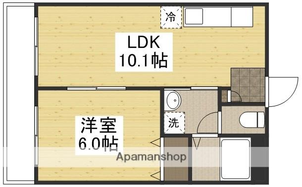 スカイホーク下伊福(1LDK/3階)の間取り写真