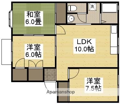 倉田第3コーポ(3LDK/1階)の間取り写真