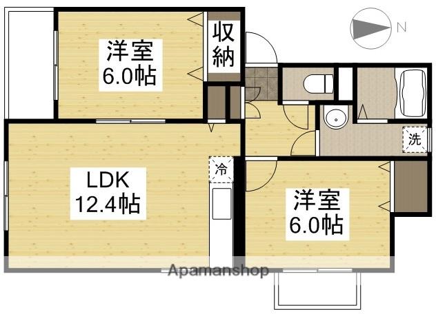 ピュアステージⅢ(2LDK/3階)の間取り写真