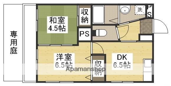 ソレイユ今(2DK/1階)の間取り写真