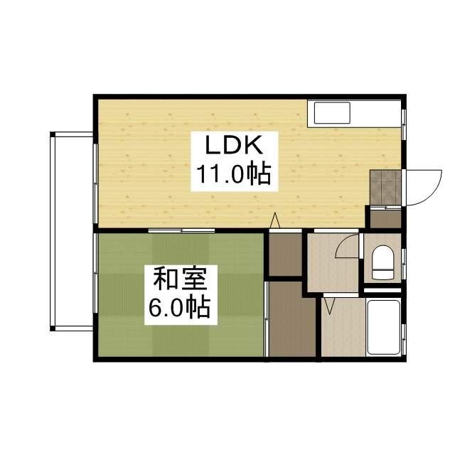 コーポサンロード(1LDK/2階)の間取り写真