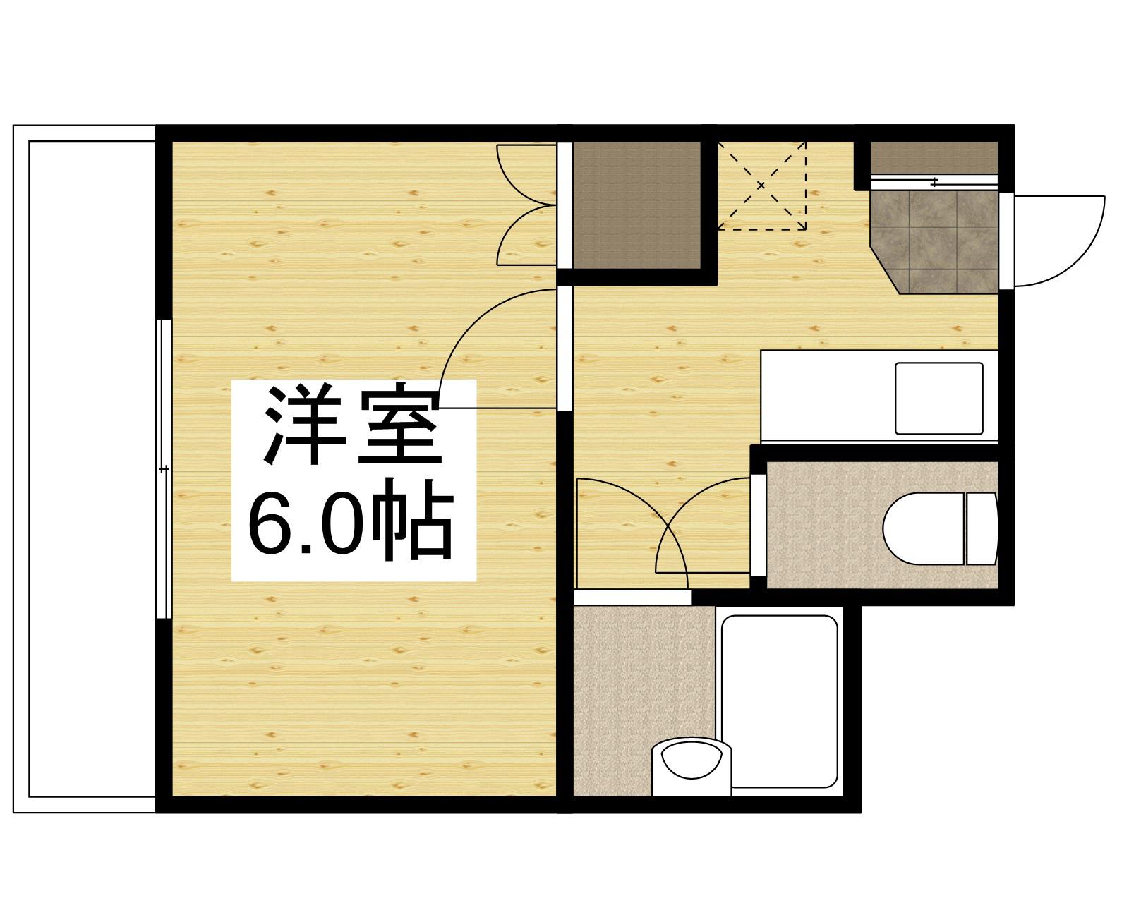 セントフォレスト後楽園(1K/2階)の間取り写真