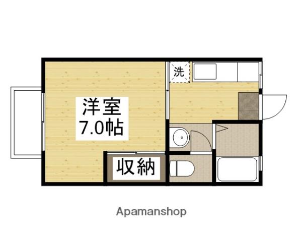 メゾン岡北Ⅱ(1K/1階)の間取り写真