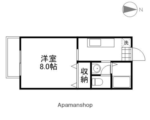ファンコーポレーションC棟(1K/2階)の間取り写真