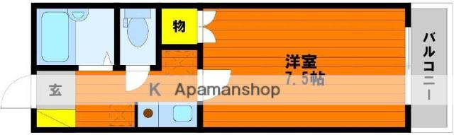 カーサ城北弐番館(1K/1階)の間取り写真