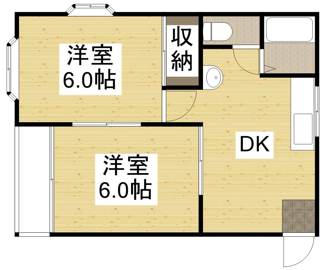 ジュエル洲崎(2DK/3階)の間取り写真