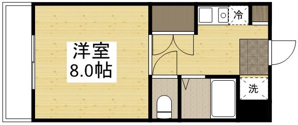 サンライト津島Ⅰ(ワンルーム/2階)の間取り写真