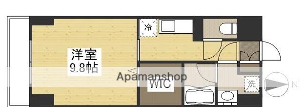 ハアラン表町(1K/4階)の間取り写真