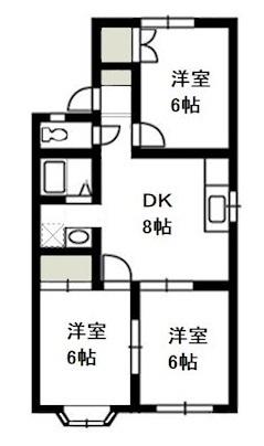 グリーン・ヴィラ(3DK/1階)の間取り写真