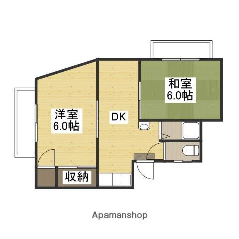 コーポ中山(2DK/3階)の間取り写真