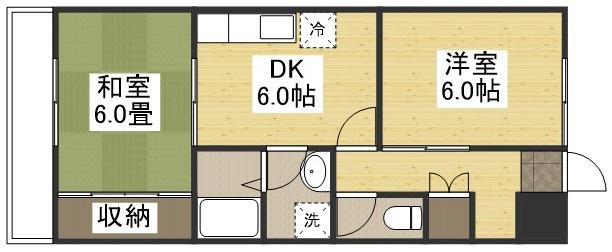 ニュートラルハイツ(2DK/2階)の間取り写真