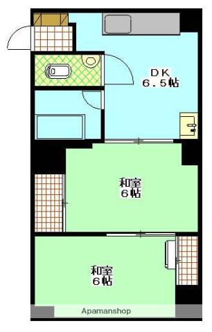 国際コーポ(2DK/3階)の間取り写真