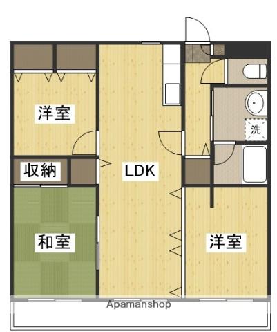 ベンビレッジ平田東公園(3LDK/4階)の間取り写真