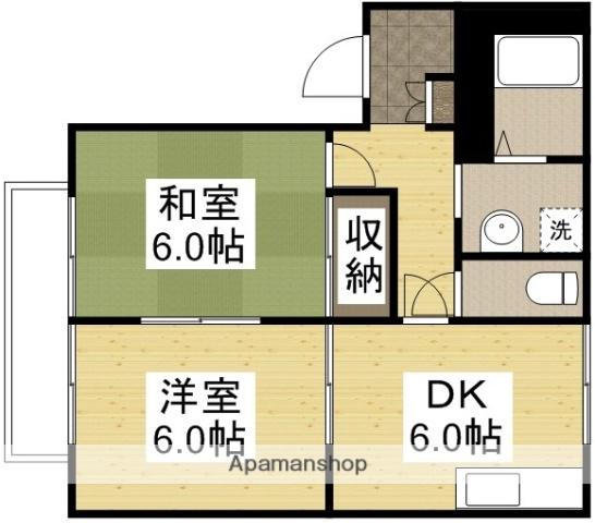 ステイタス91Ⅱ(2DK/2階)の間取り写真