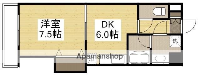 ピュアベルデ医大南(1DK/3階)の間取り写真